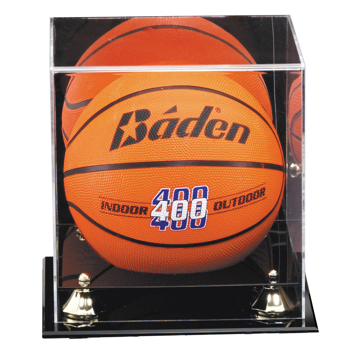 Clear acrylic display case for a full size basketball