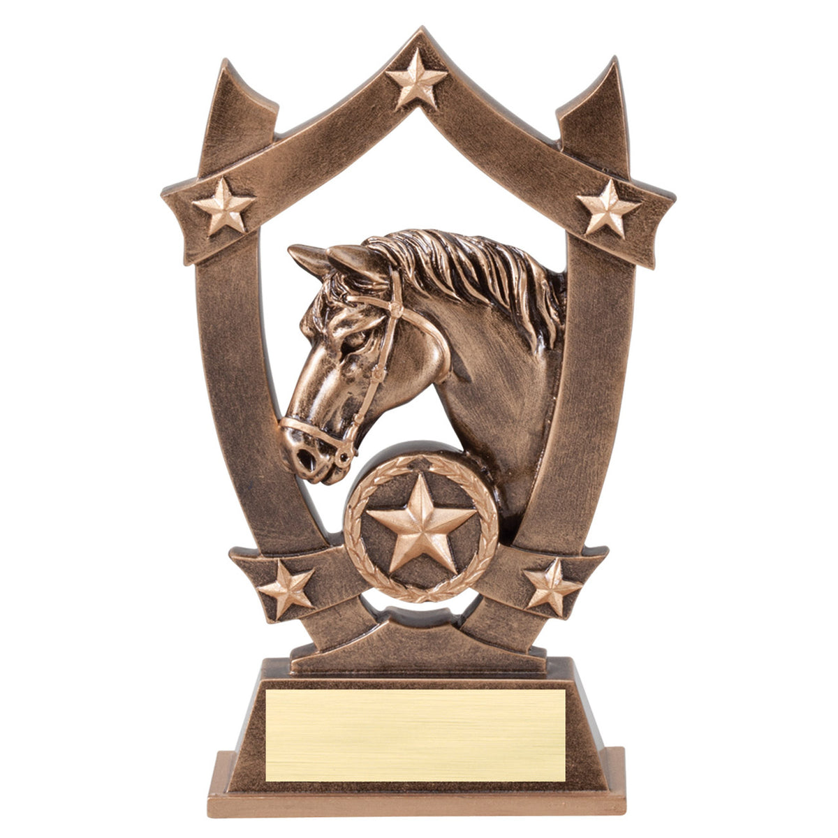 Horse Sport Stars Resin Trophy with engraving plate
