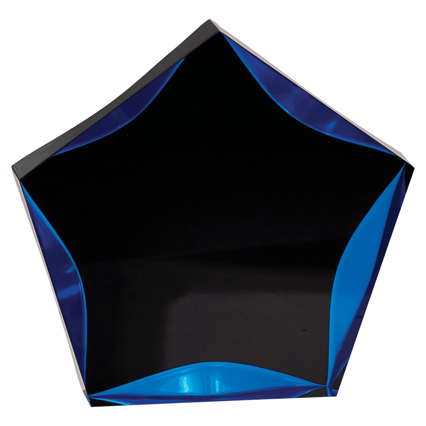 Black & Blue Luminary Star Acrylic award, 5", self-standing acrylic with clear engraving area