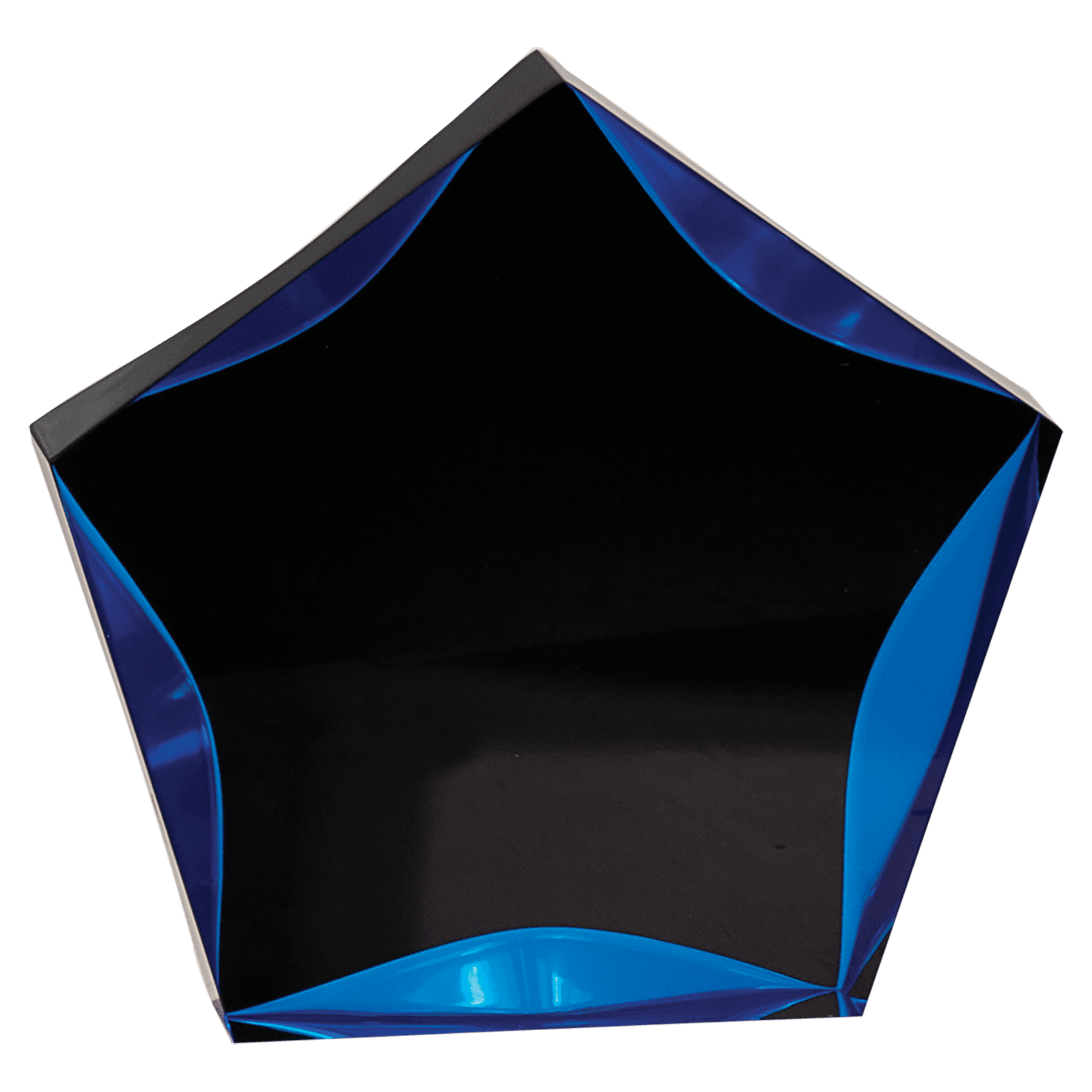 Black & Blue Luminary Star Acrylic award, 5", self-standing acrylic with clear engraving area