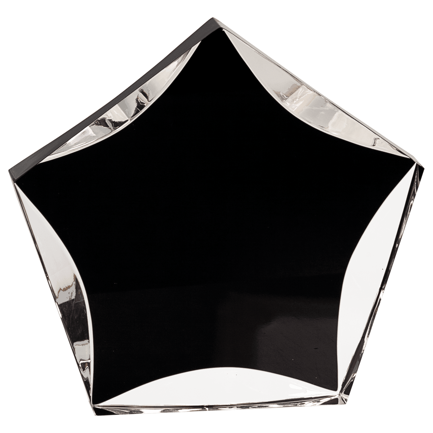 Black & Clear Luminary Star Acrylic award, 7", self-standing acrylic with clear engraving area