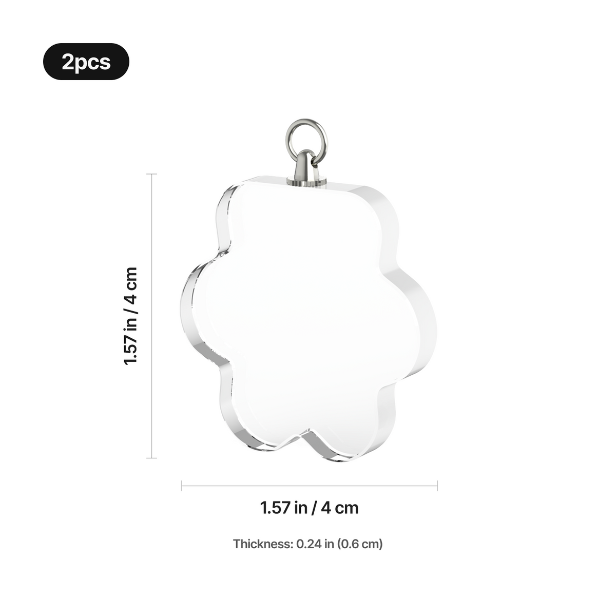 Clear paw print crystal pet memorial necklace, close-up