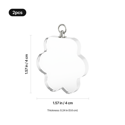 Clear paw print crystal pet memorial necklace, close-up