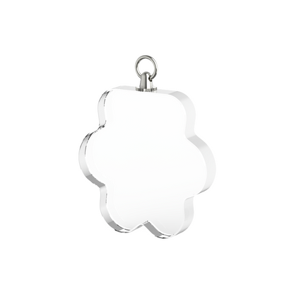 Engraved paw-shaped crystal pendant necklace