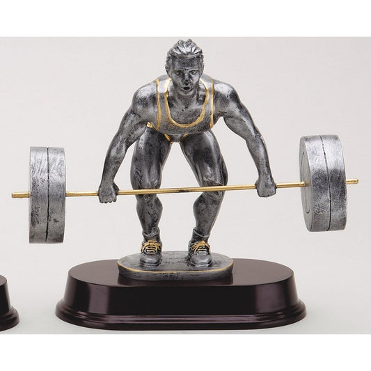 Pewter Deadlift Weightlifting Trophy with engraving plate