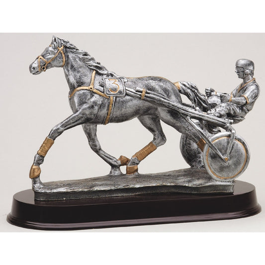 Pewter Harness Racing Trophy - 10" with engraving plate