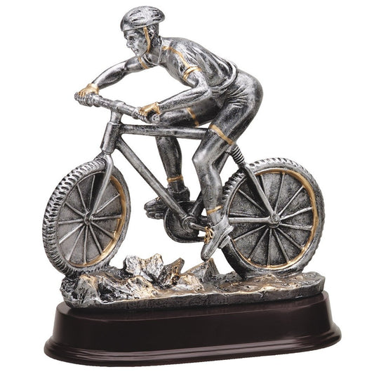 Pewter Mountain Biking Trophy with engraving plate
