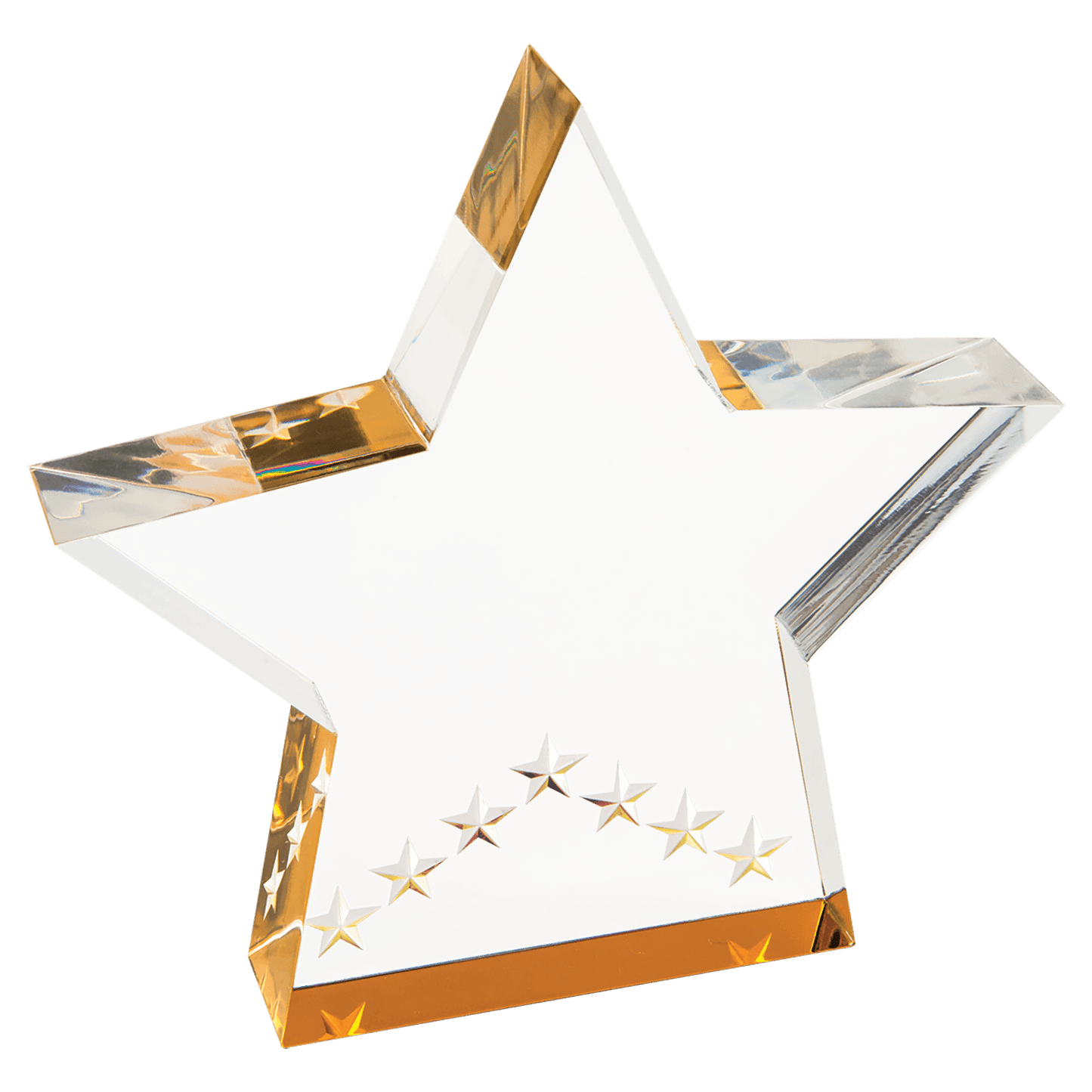 Gold Star Performer Acrylic award, 5", self-standing acrylic with clear engraving area