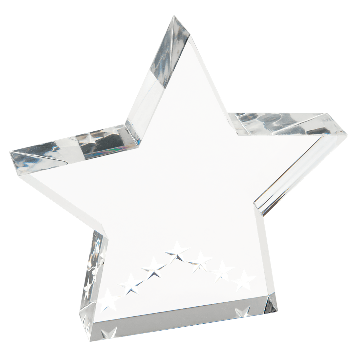 Silver Star Performer Acrylic award, 5", self-standing acrylic with clear engraving area
