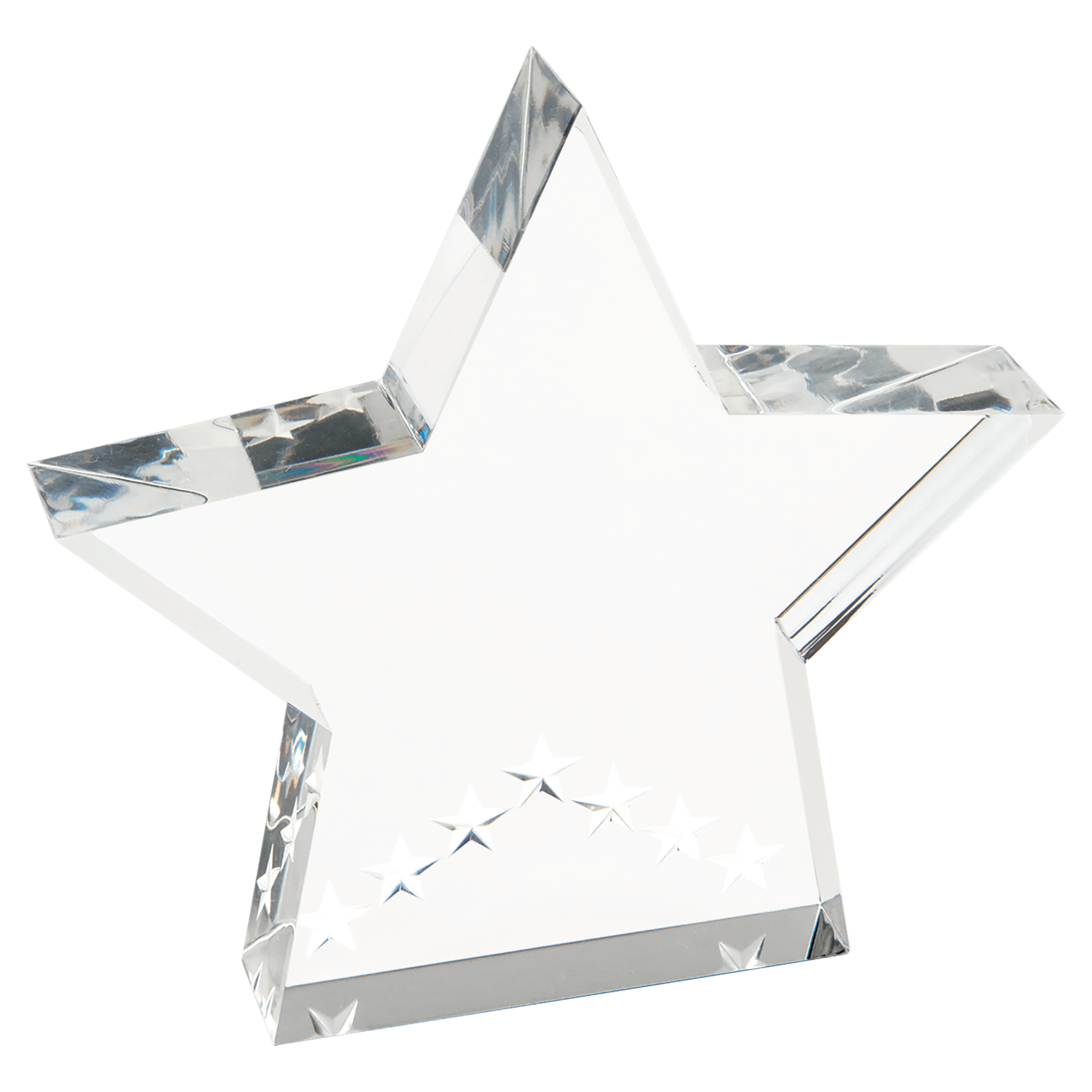 Silver Star Performer Acrylic award, 5", self-standing acrylic with clear engraving area