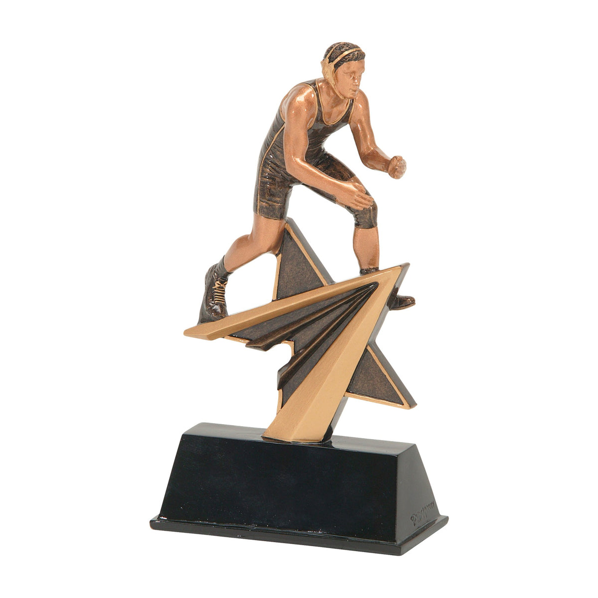 Star Power wrestling trophy shown from an angle