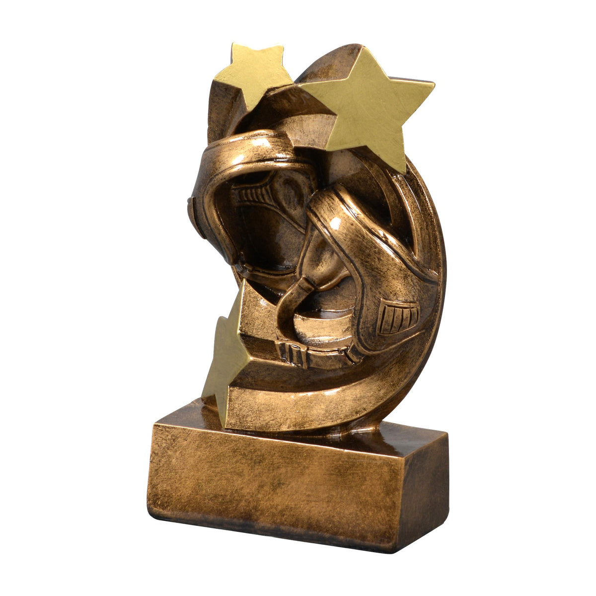 Star Swirl wrestling trophy shown from the left