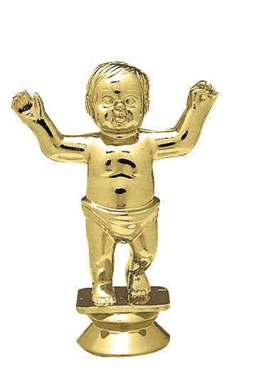 Champion Series Rookie Baby Trophy, gold walking baby figure