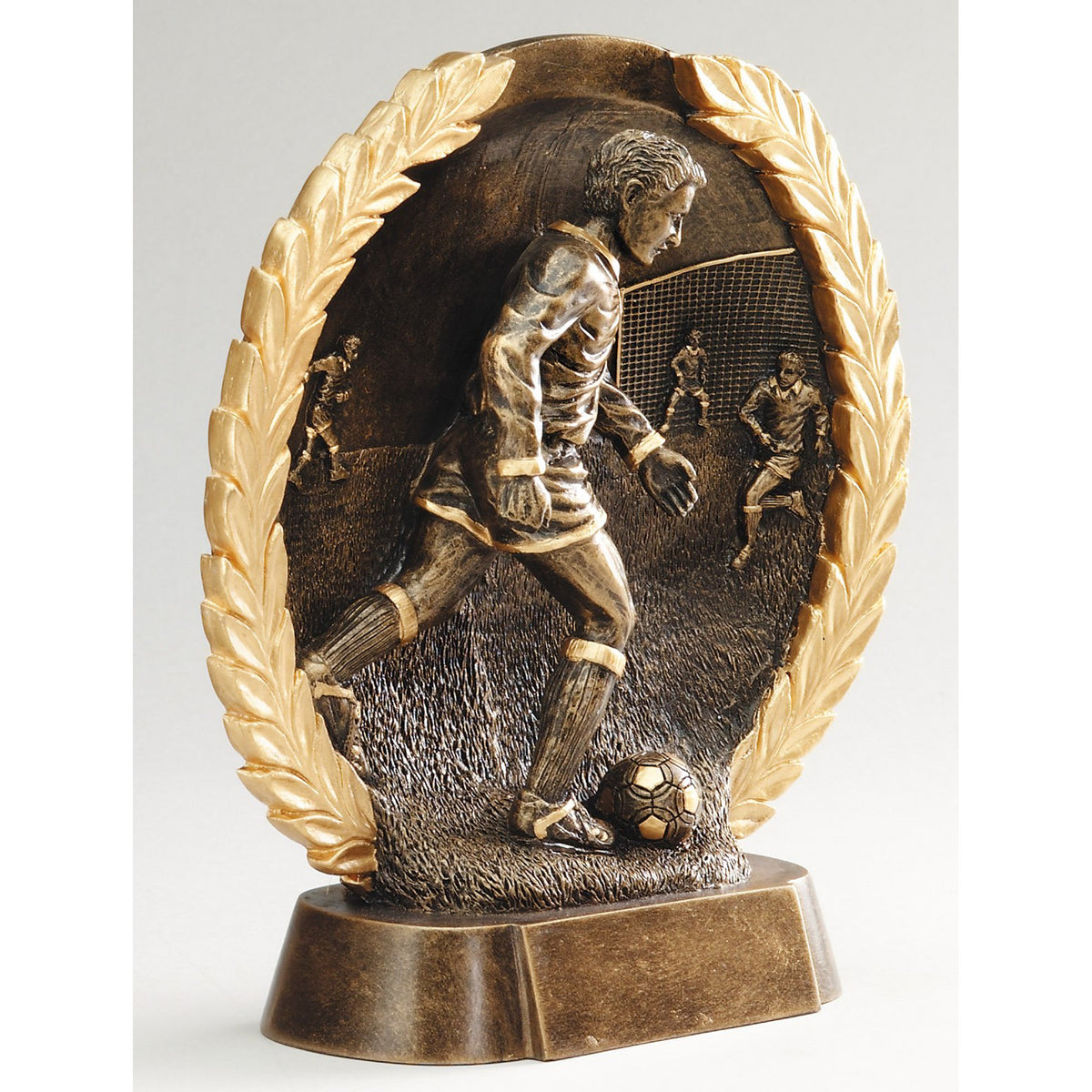 High Relief Soccer Plate Award – Male – alternate view