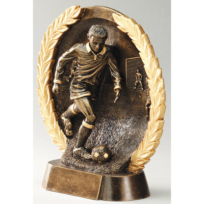 High Relief Soccer Plate Award – Male – alternate view