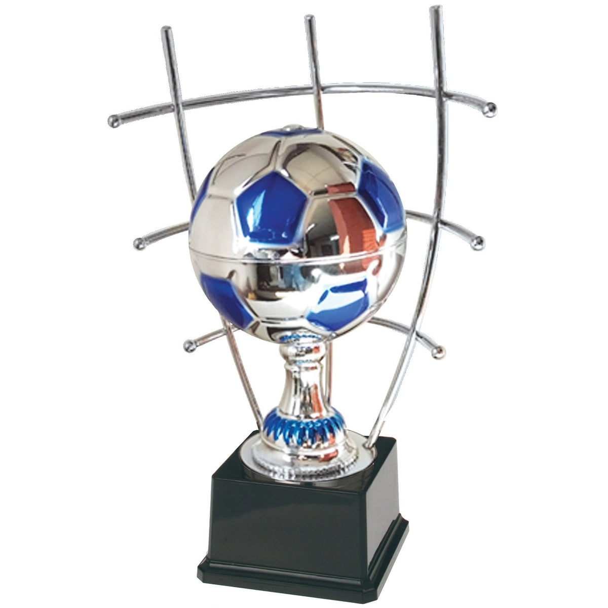 Chrome Soccer Ball Net Trophy – 12"