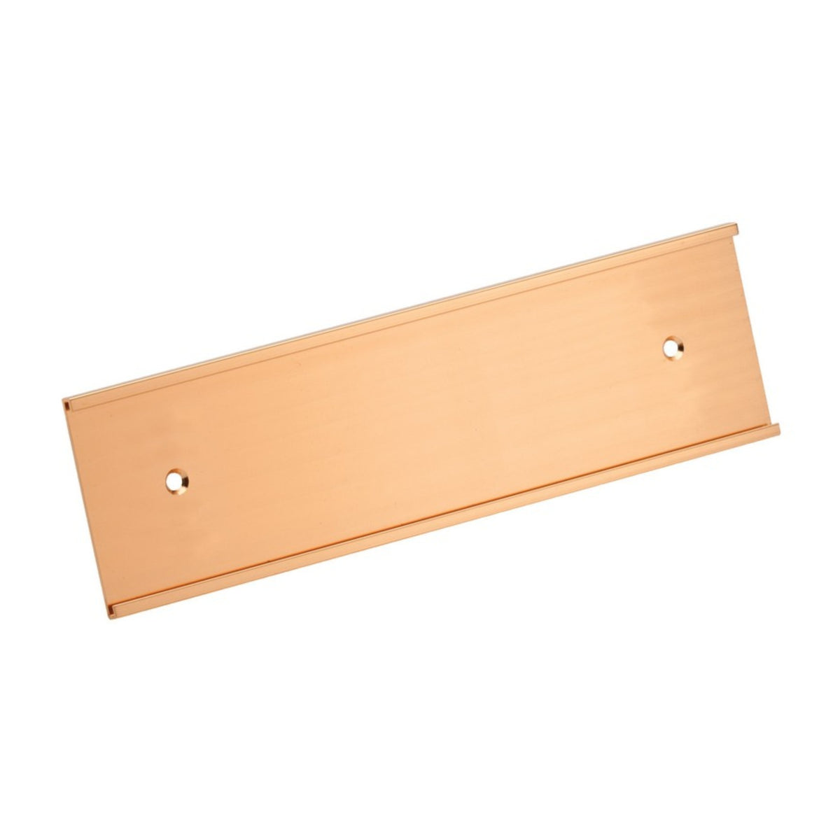 Rose gold aluminum wall name plate holder for office doors and cubicles
