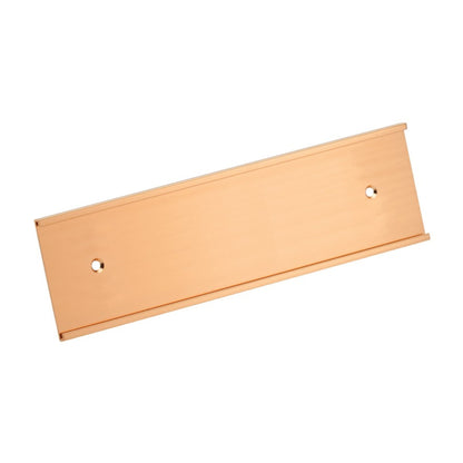 Rose gold aluminum wall name plate holder for office doors and cubicles